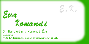 eva komondi business card